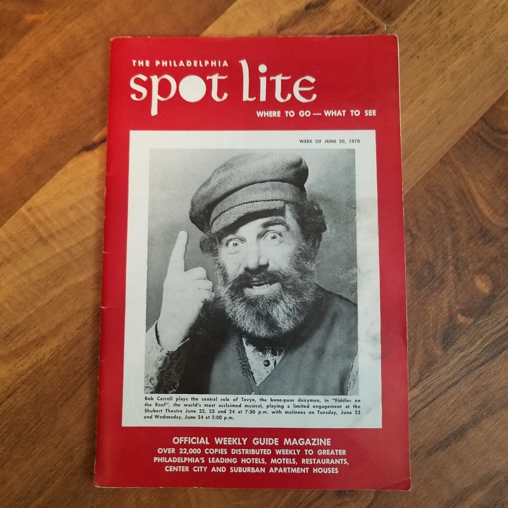 1970 The Philadelphia Spot Lite Map Fiddler Tevye Ads Peep Show Guide Tub15